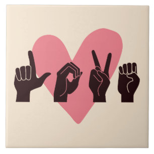 ASL Love IV - Valentine's Day Tile