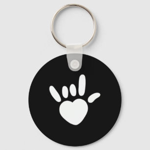 Asl Love Sign American Sign Language Deaf Awarenes Key Ring