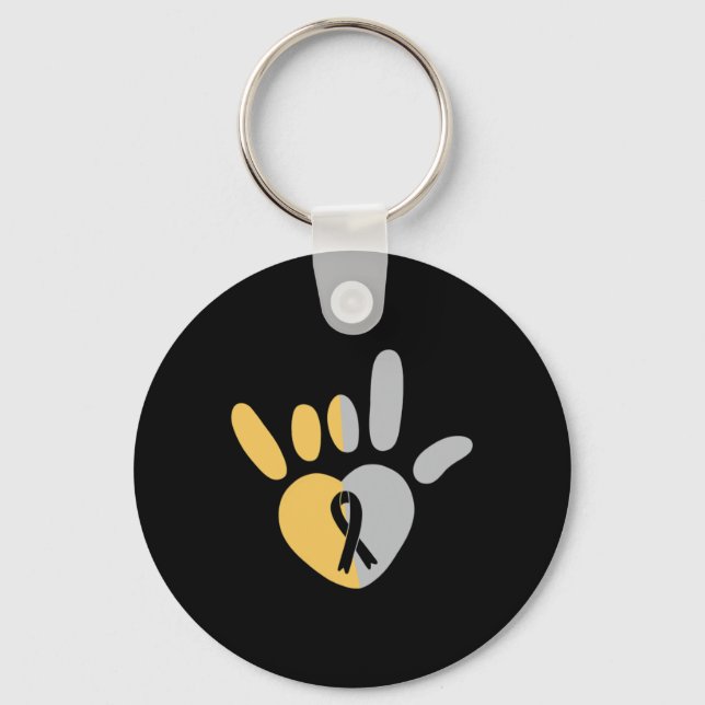 ASL Love Sign American Sign Language Deaf Awarenes Key Ring (Front)