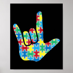 Asl Love Sign Autism Awareness 