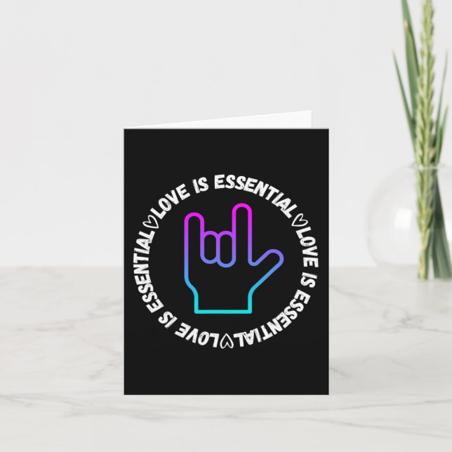 ASL  love Sign Disability Awareness  Card (Front)