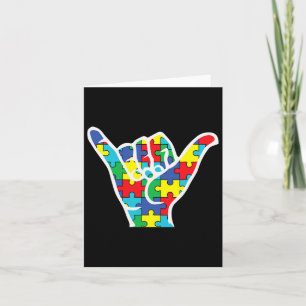 Asl Love Sign Hand Autism Awareness Mom Dad Aunt U Card