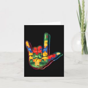Asl Love Sign Language Autism Awareness Support Pu Card