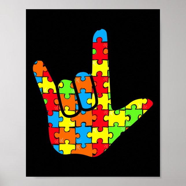 ASL Love Sign Language Autism Gift Awareness Suppo (Front)