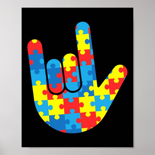 ASL Love Sign Language Autism Gift Awareness Suppo (Front)