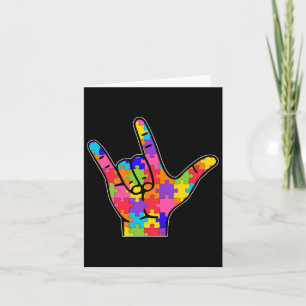 Asl Love Sign Language Autism Gift Awareness Suppo Card