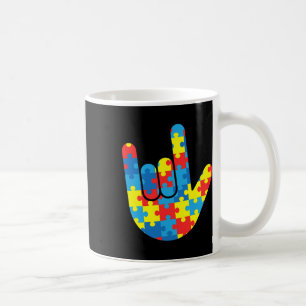 Asl Love Sign Language Autism Gift Awareness Suppo Coffee Mug