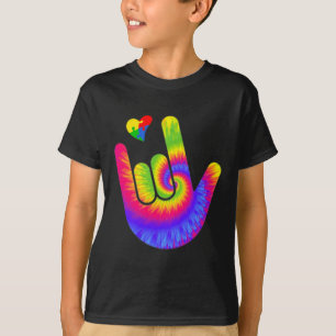 ASL Love Sign Language Hand Autism Awareness Heart T-Shirt