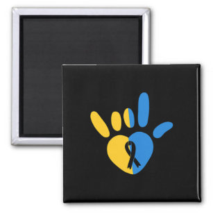 ASL Love Sign Non-verbal Down Syndrome Awareness H Magnet