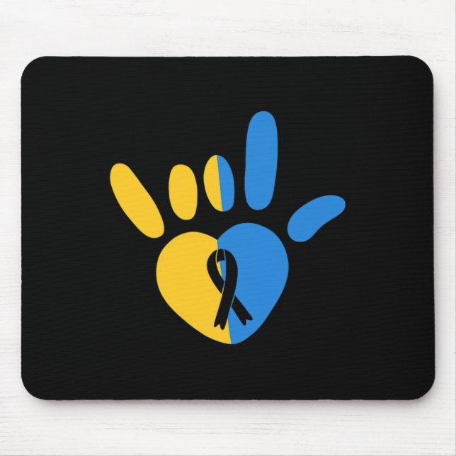 ASL Love Sign Non-verbal Down Syndrome Awareness H Mouse Pad (Front)