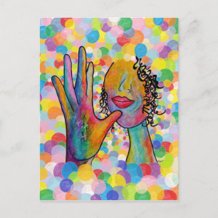 ASL Mother on a Bubble Background Postcard