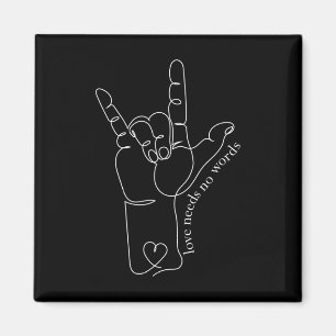 ASL Mum Dad Kids Autism Awareness Teacher SPED Dea Magnet