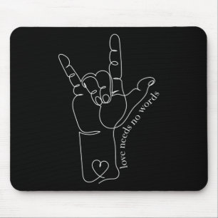 ASL Mum Dad Kids Autism Awareness Teacher SPED Dea Mouse Pad