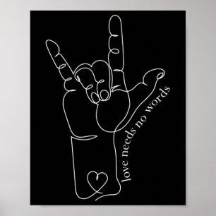 ASL Mum Dad Kids Autism Awareness Teacher SPED Dea Poster