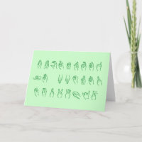 ASL No L Green Letters for Christmas Card
