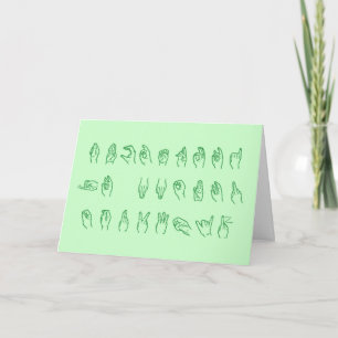 ASL No L Green Letters for Christmas Card