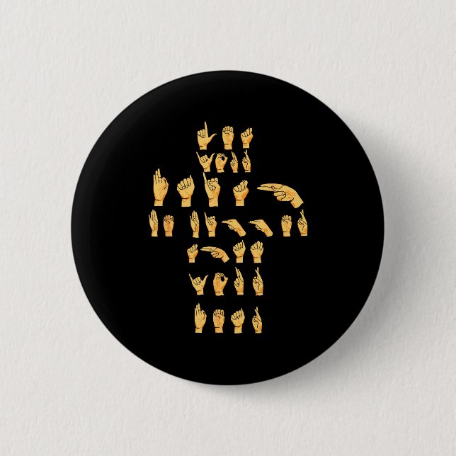 Asl Quote - Let Your Faith Be Bigger Than Your Asl 6 Cm Round Badge (Front)