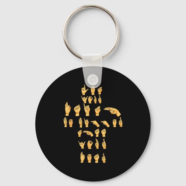Asl Quote - Let Your Faith Be Bigger Than Your Asl Key Ring (Front)