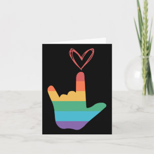 Asl Rainbow Love Symbol Deaf Card