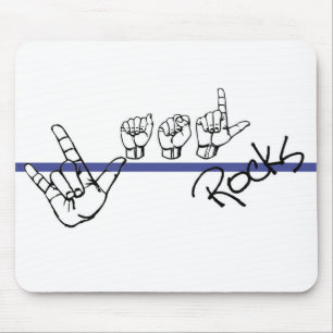 ASL Rocks Mouse pad blk and Blue