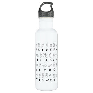 ASL Sign Language Alphabet Learner Gift 710 Ml Water Bottle