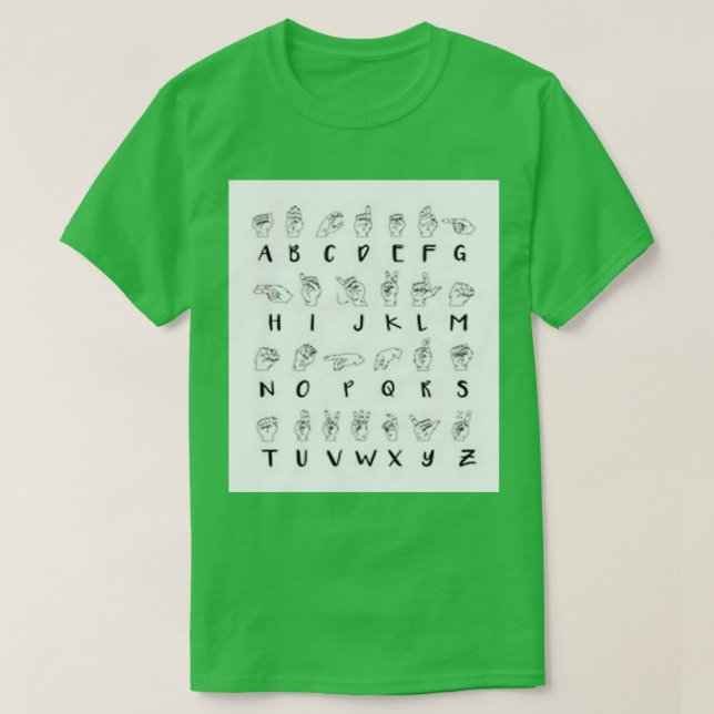 ASL Sign Language Alphabet T-Shirt (Design Front)