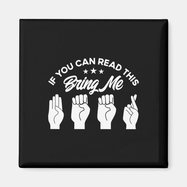 ASL Sign Language Bring Me Beer Deaf  Magnet (Front)