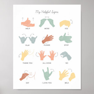 ASL Sign Language Chart for Kids Print 