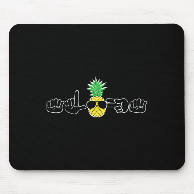 ASL Sign Language Clothes Beach Deaf Signing Aware Mouse Pad (Front)