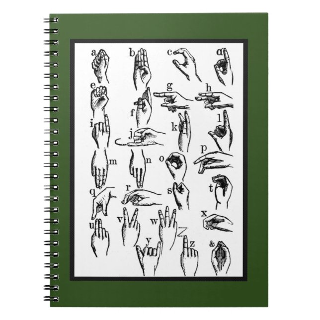 ASL Sign Language Examples Spiral Notebook (Front)