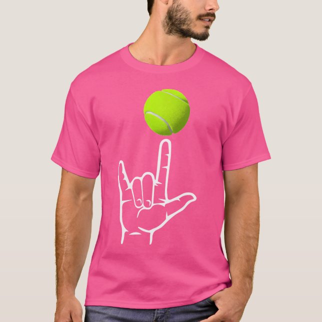 Asl Sign Language For Tennis Player Deaf T-Shirt (Front)