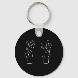 Asl Sign Language Funny 67 Meme Viral Hand Signs S Key Ring