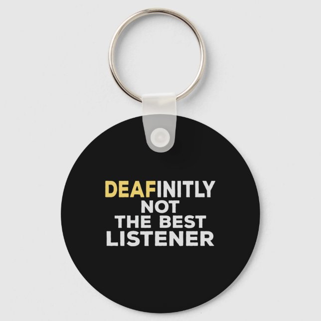 Asl Sign Language Hearing Loss Awareness  Key Ring (Front)