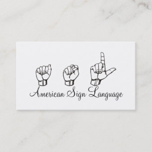 ASL, Sign Language, Translator, Business Card