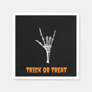 ASL Skeleton ILY Hand -Trick or Treat! Napkin