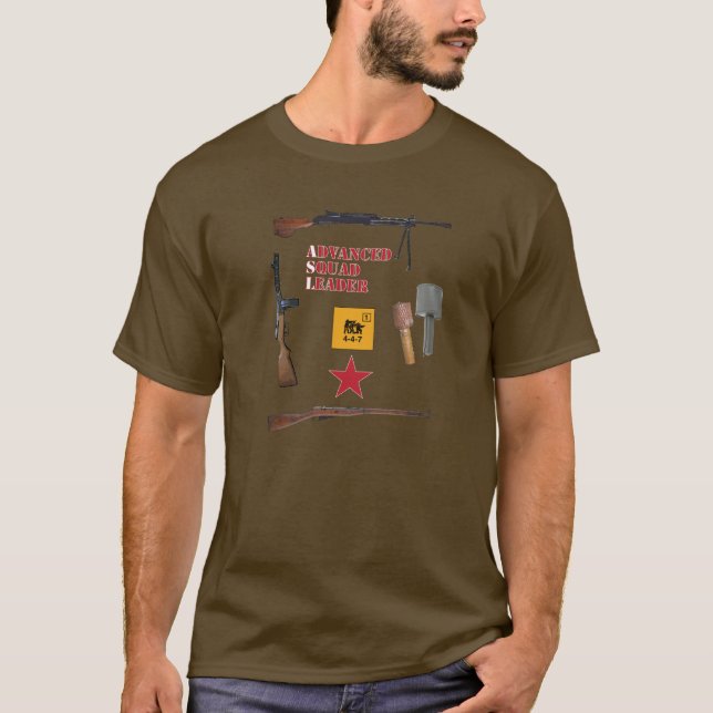 ASL Soviet 1st Line Squad with Weapon Border T-Shirt (Front)