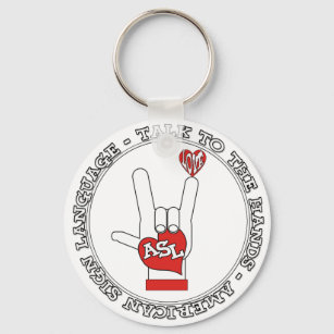 ASL - TALK TO THE HANDS - AMERICAN SIGN LANGUAGE KEY RING