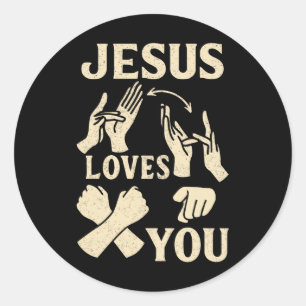 Asl Teacher American Sign Language Christian Jesus Classic Round Sticker