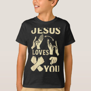 Asl Teacher American Sign Language Christian Jesus T-Shirt