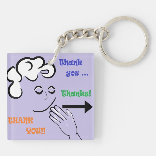 ASL Thank You! Key Ring (Back)