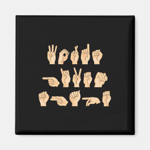 ASL Words given shape American Sign Language 1 Magnet