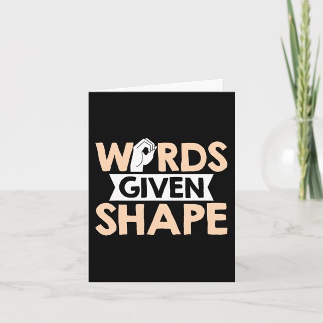 ASL Words given shape American Sign Language  Card (Front)