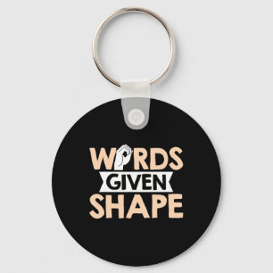 ASL Words given shape American Sign Language Key Ring