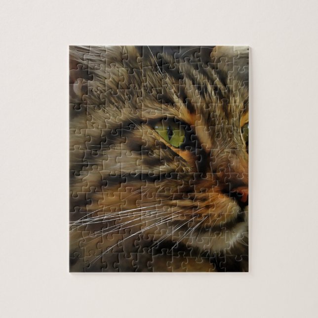 Aslan The Long Haired Tabby Cat Jigsaw Puzzle (Vertical)