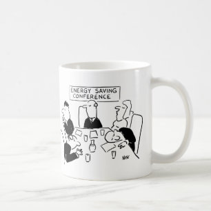 Asleep at Energy Saving Conference. Eco-Awareness Coffee Mug