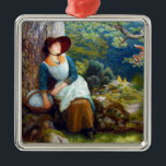 Asleep in the Woods (by Arthur Hughes) Metal Tree Decoration<br><div class="desc">This design features art by the English painter Arthur Hughes (1832–1915). It shows a woman sleeping against the trunk of a broad oak tree. She is resting in a remote woodland, where there is no one around to bother her. She has a wooden basket in her hand as she sleeps:...</div>