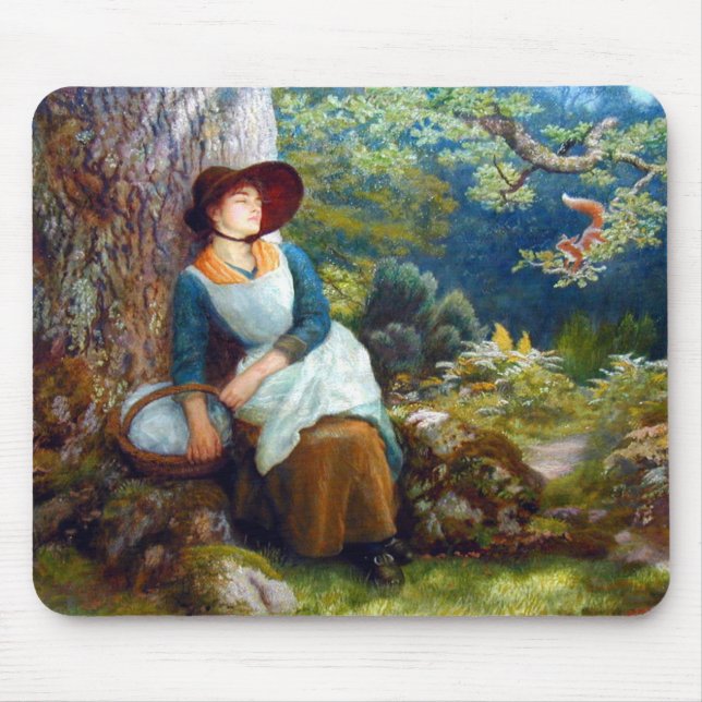 Asleep in the Woods (by Arthur Hughes) Mouse Pad (Front)