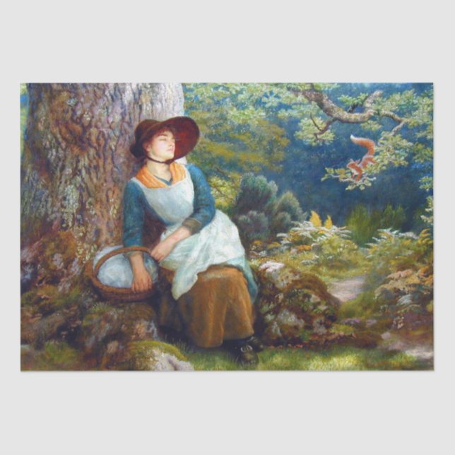 Asleep in the Woods (by Arthur Hughes) Tissue Paper (Front)