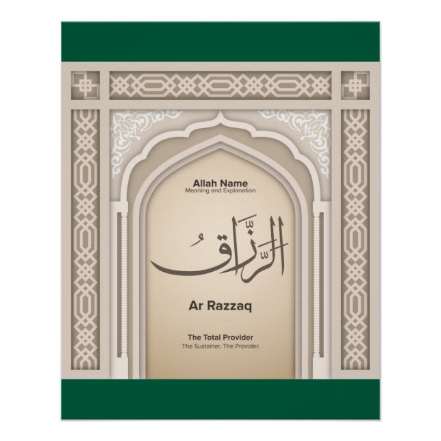 Asma’ul Husna-Ar  Razzaq-The Total Provider Poster (Front)