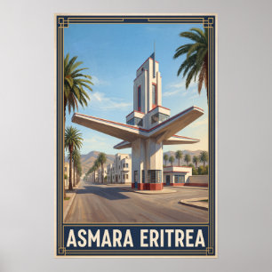 Asmara Eritrea Vintage Retro Travel Poster